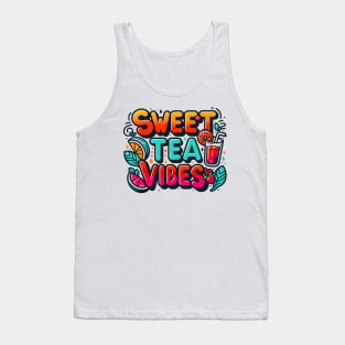 Funny sweet tea quote with a vintage look for women and girls iced tea lovers Tank Top